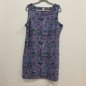 Talbots Paisley sleeveless Dress - Purple, pink and Green